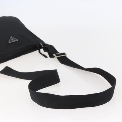 Prada Flat Messenger Bag Tessuto, BLACK, NYLON, Shoulder bag