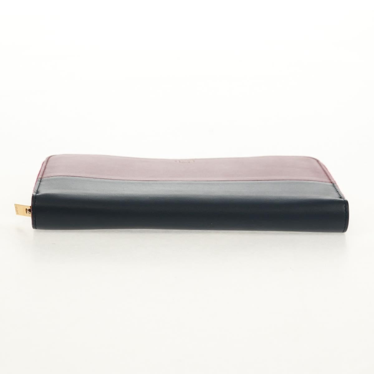 Celine Multifunction Flap Wallet Leather, BURGUNDY, LEATHER, Wallets