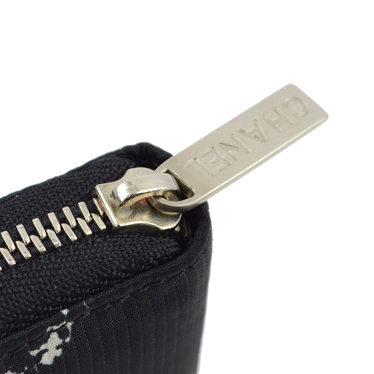 Chanel Travel Line ZIp Around Wallet Printed Nylon, BLACK, NYLON, Wallets