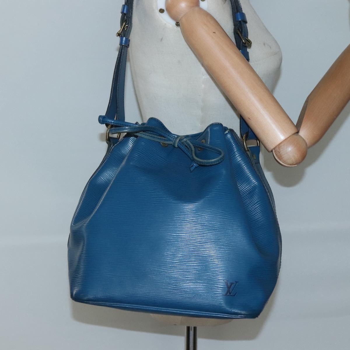 Louis Vuitton Bicolor Petit Noe Handbag Epi Leather, BLUE, LEATHER, Handbag