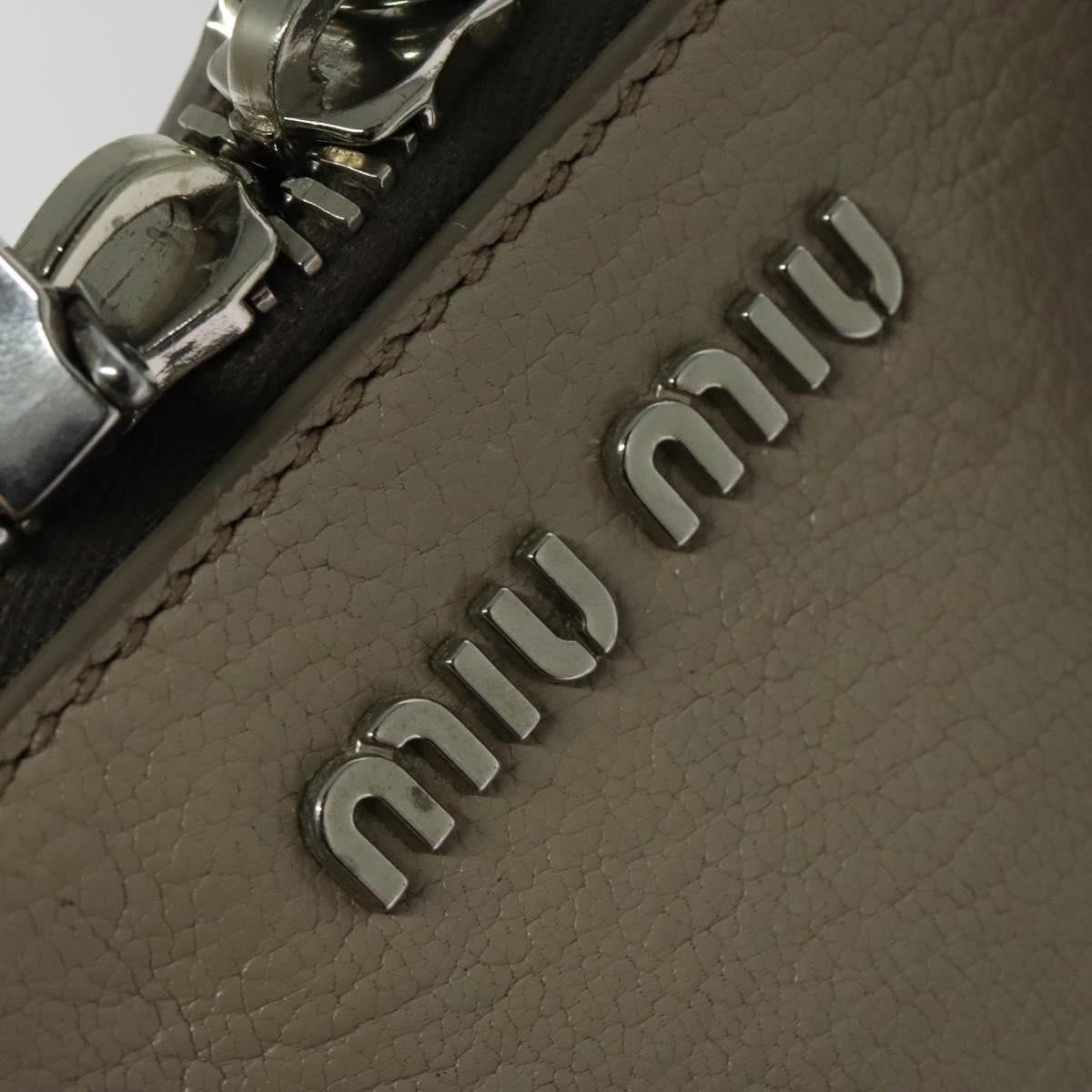 Miu Miu Madras Bowler Bag Leather, GRAY, LEATHER, Handbag