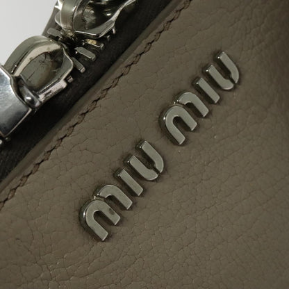 Miu Miu Madras Bowler Bag Leather, GRAY, LEATHER, Handbag