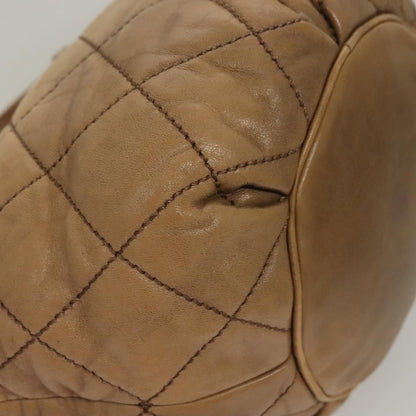 Chanel Vintage Wild Stitch Zip Shoulder Bag Quilted Lambskin, BROWN, LEATHER, Shoulder bag