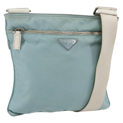Prada Front Pocket Messenger Bag Tessuto, BLUE, NYLON, Shoulder bag