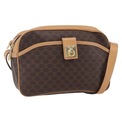 Celine Macadam Shoulder Bag PVC Leather, BROWN, PVC, Shoulder bag