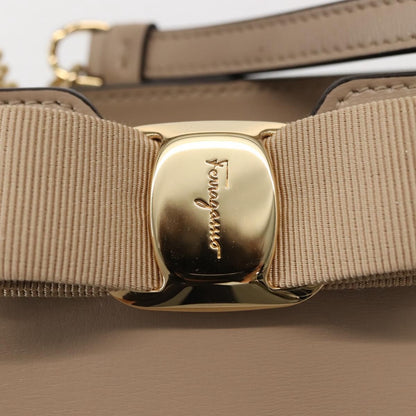 Salvatore Ferragamo Vara Bow Top Handle Convertible Tote Leather, BEIGE, LEATHER, Tote bag
