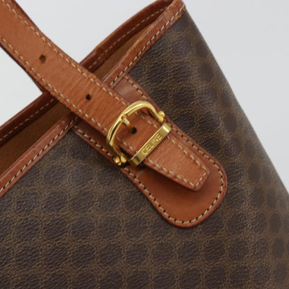 Celine Vintage Macadam Tote bag Canvas and Leather, Brown, Canvas, Tote Bag