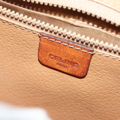 Celine Vintage Macadam Shoulder Bag Canvas and Leather, BEIGE, CANVAS, Shoulder bag