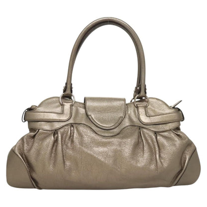 Salvatore Ferragamo Marisa Satchel Leather, GOLD, LEATHER, Handbag