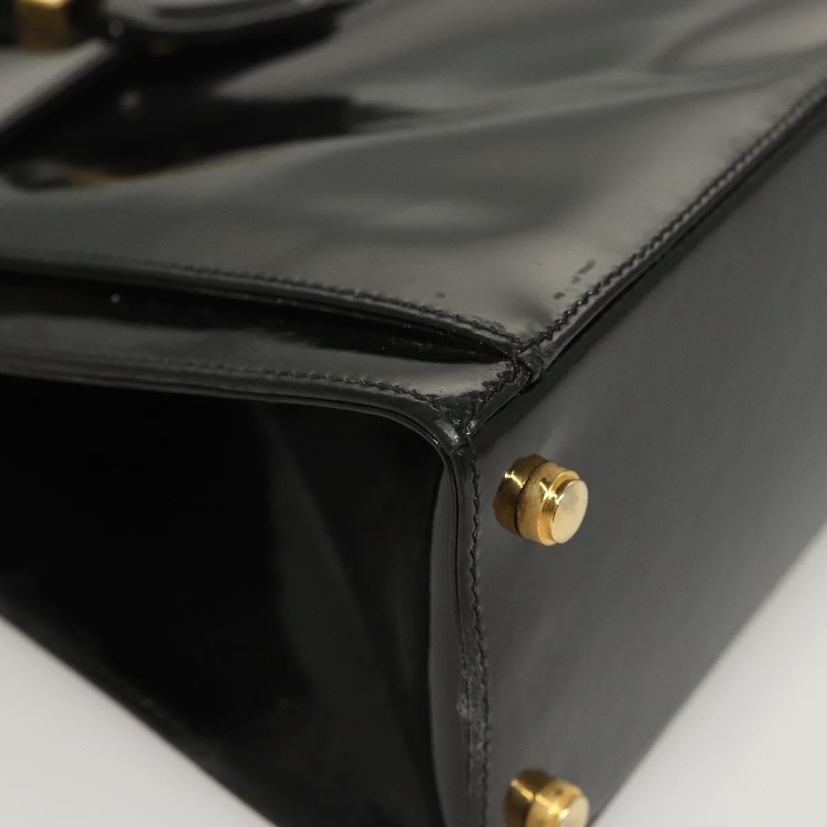 Salvatore Ferragamo Vintage Handbag Patent leather, BLACK, LEATHER, Handbag