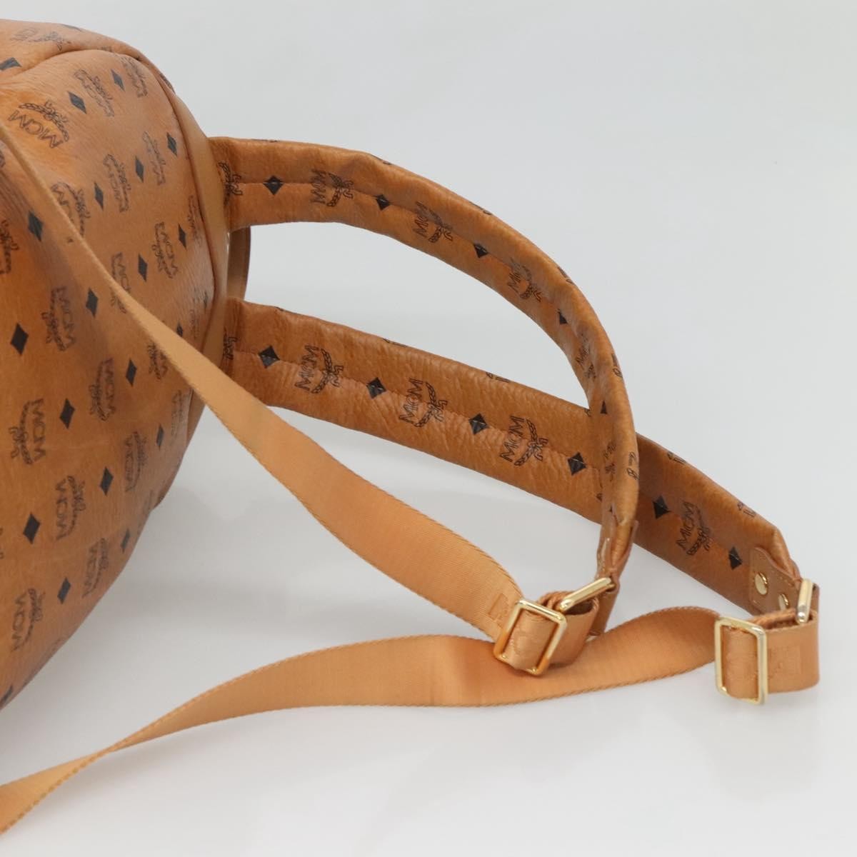 MCM Vicetos Logo PVC Cuir, BROWN, CANVAS, Backpack