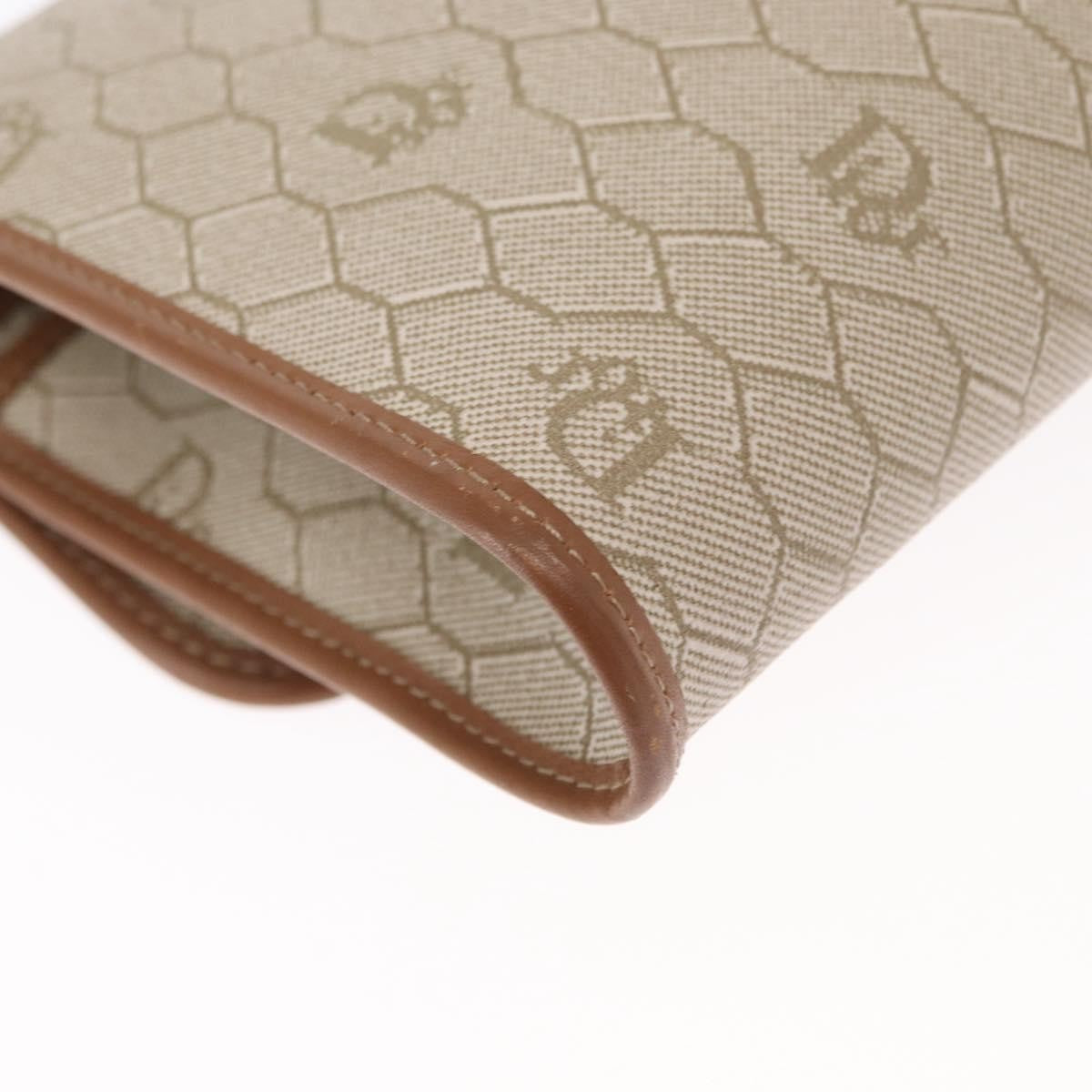 Christian Dior Vintage Honeycomb Flap Crossbody Bag Coated Canvas, BEIGE, CANVAS, Shoulder bag