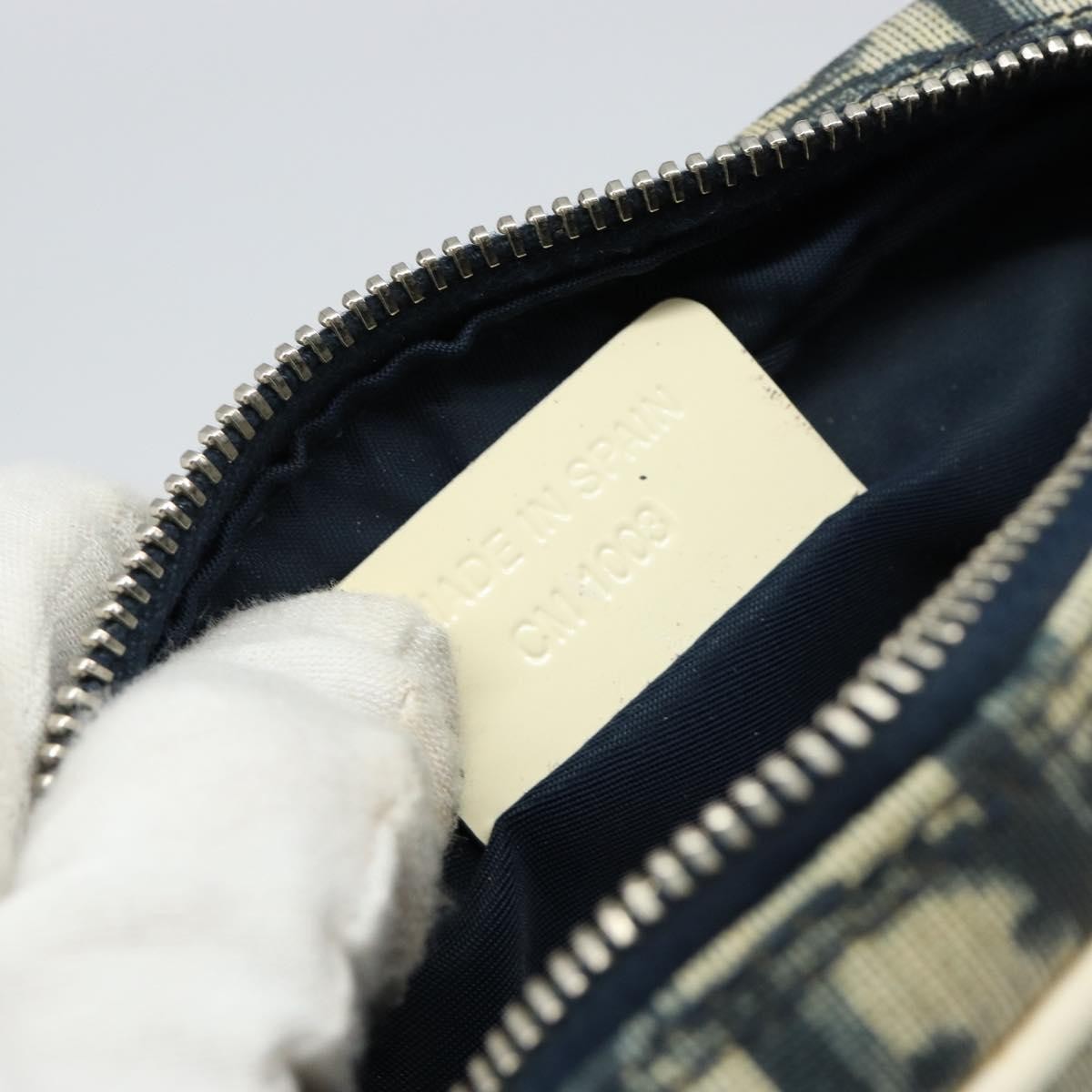 Christian Dior Vintage Trotter Pouch Diorissimo Canvas, NAVY, PVC, Clutche & pouche