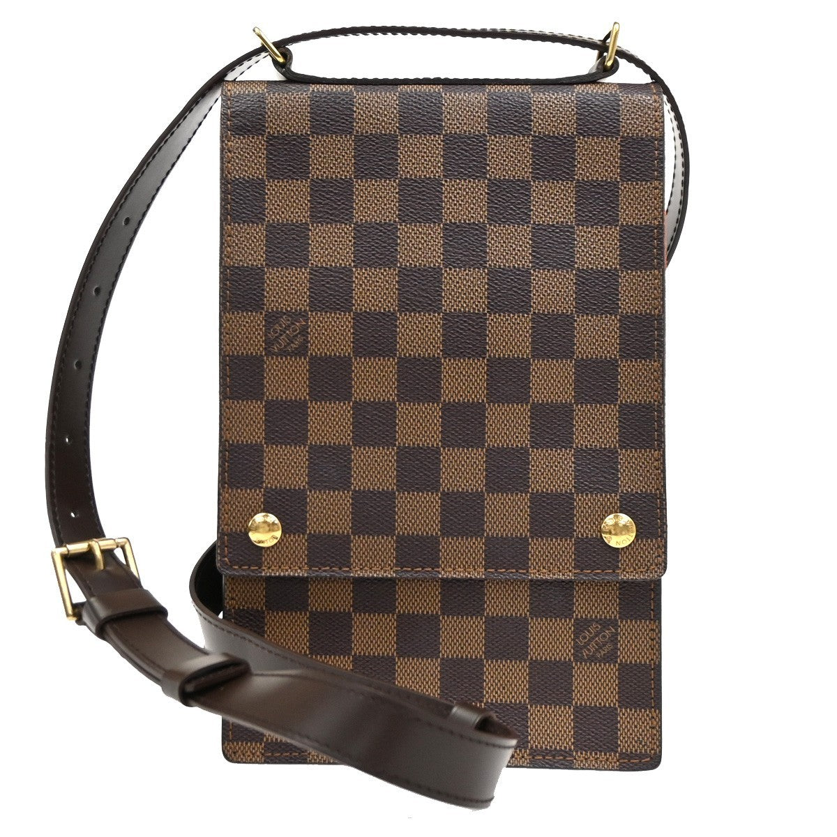 Louis Vuitton Portobello Messenger Damier, Brown, Canvas, Shoulder Bag
