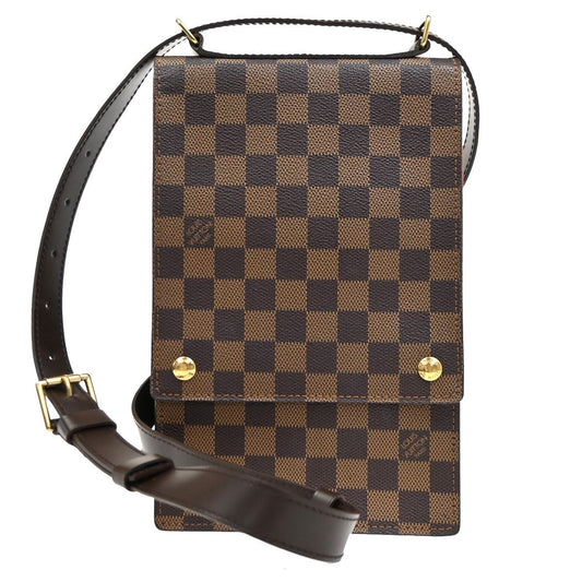 Louis Vuitton Portobello Messenger Damier, Brown, Canvas, Shoulder Bag