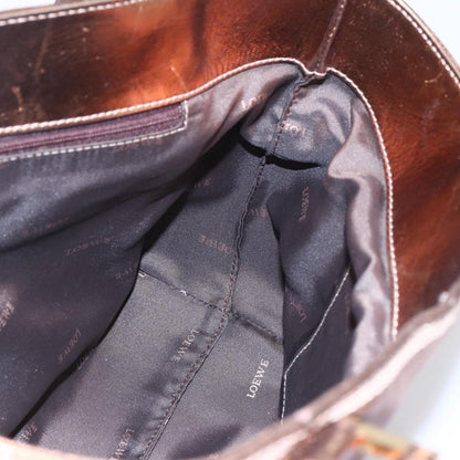 Loewe Vintage Anagram Tote Leather, METALLIC, LEATHER, Tote bag
