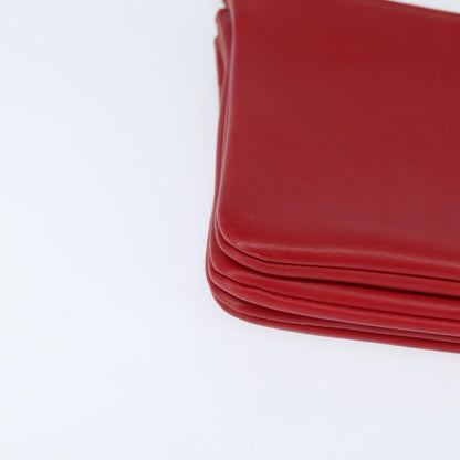 Celine Trio Crossbody Bag Leather, RED, LEATHER, Shoulder bag