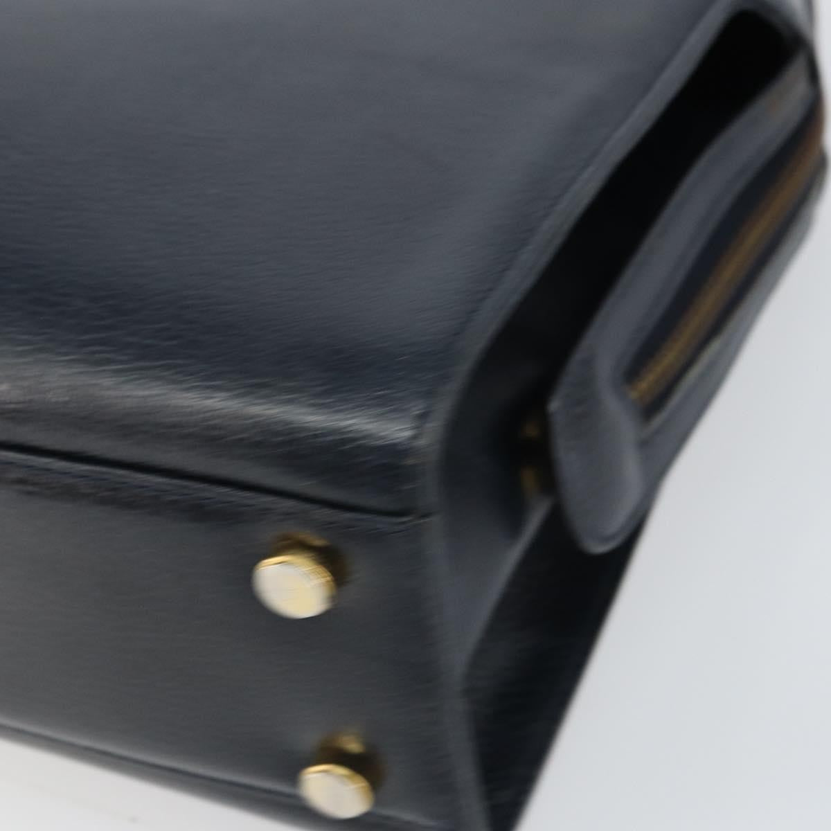 Salvatore Ferragamo Gancini handbag Leather, NAVY, LEATHER, Handbag