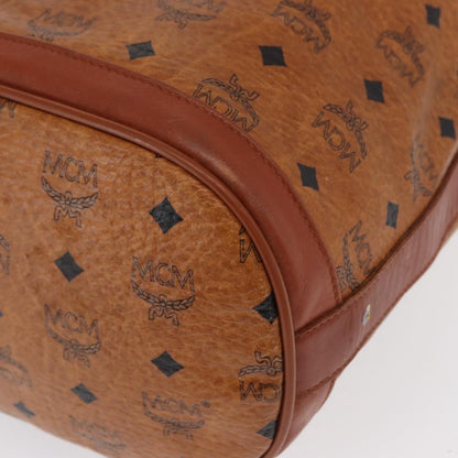 MCM Visetos Shoulder bag Canvas and Leather, BROWN, CANVAS, Shoulder bag