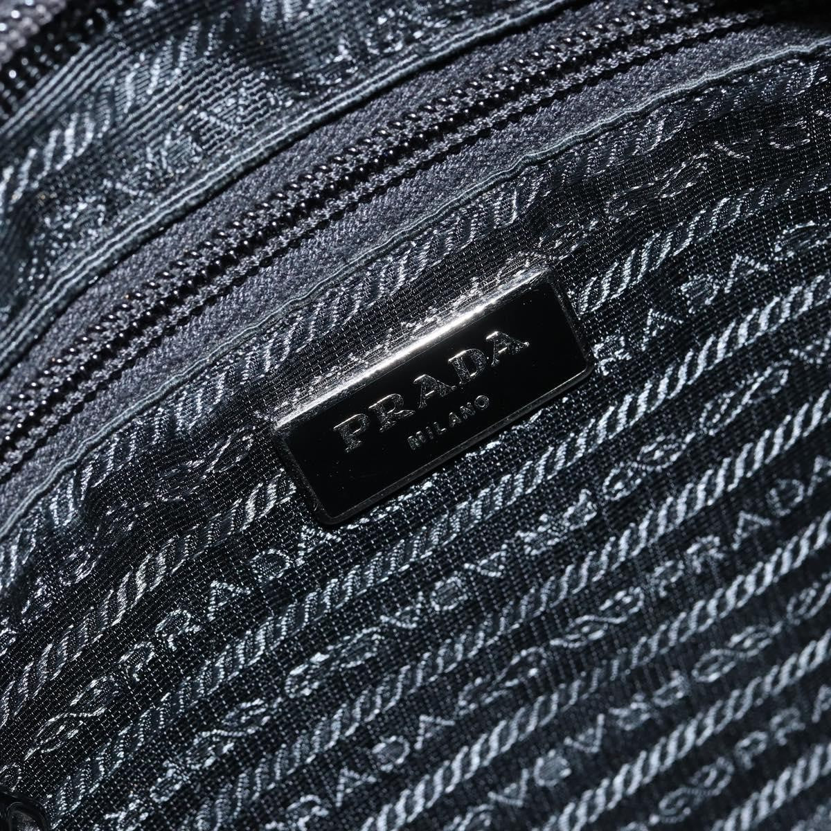 Prada Zip Messenger Bag Horizontal Quilt Tessuto, BLACK, NYLON, Shoulder bag