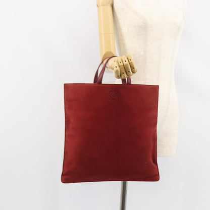 Loewe Anagram Tote Suede, RED, SUEDE, Tote bag