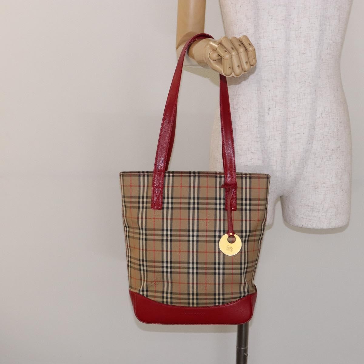 Burberry Nova Check Tote canvas check pattern, BEIGE, CANVAS, Tote bag