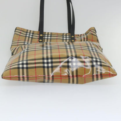 Burberry Nova Check Tote Canvas and Leather, BEIGE, CANVAS, Tote bag