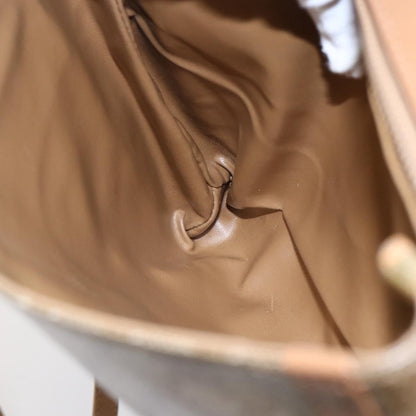 Celine Vintage Macadam Shoulder Bag Canvas and Leather, BEIGE, CANVAS, Shoulder bag