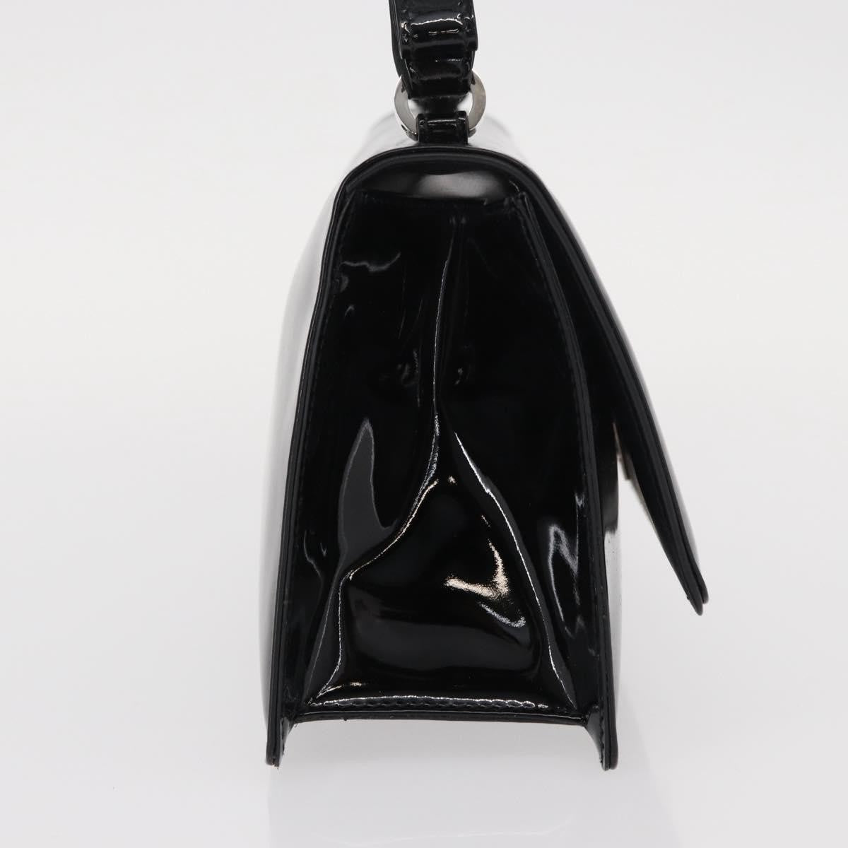 Salvatore Ferragamo Gancini Chain Shoulder bag Patent leather, BLACK, PATENT_LEATHER, Shoulder bag