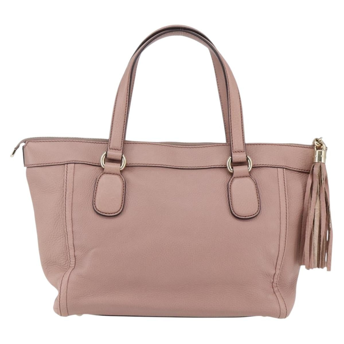 Gucci Soho Zip Tote Leather, PINK, LEATHER, Tote bag