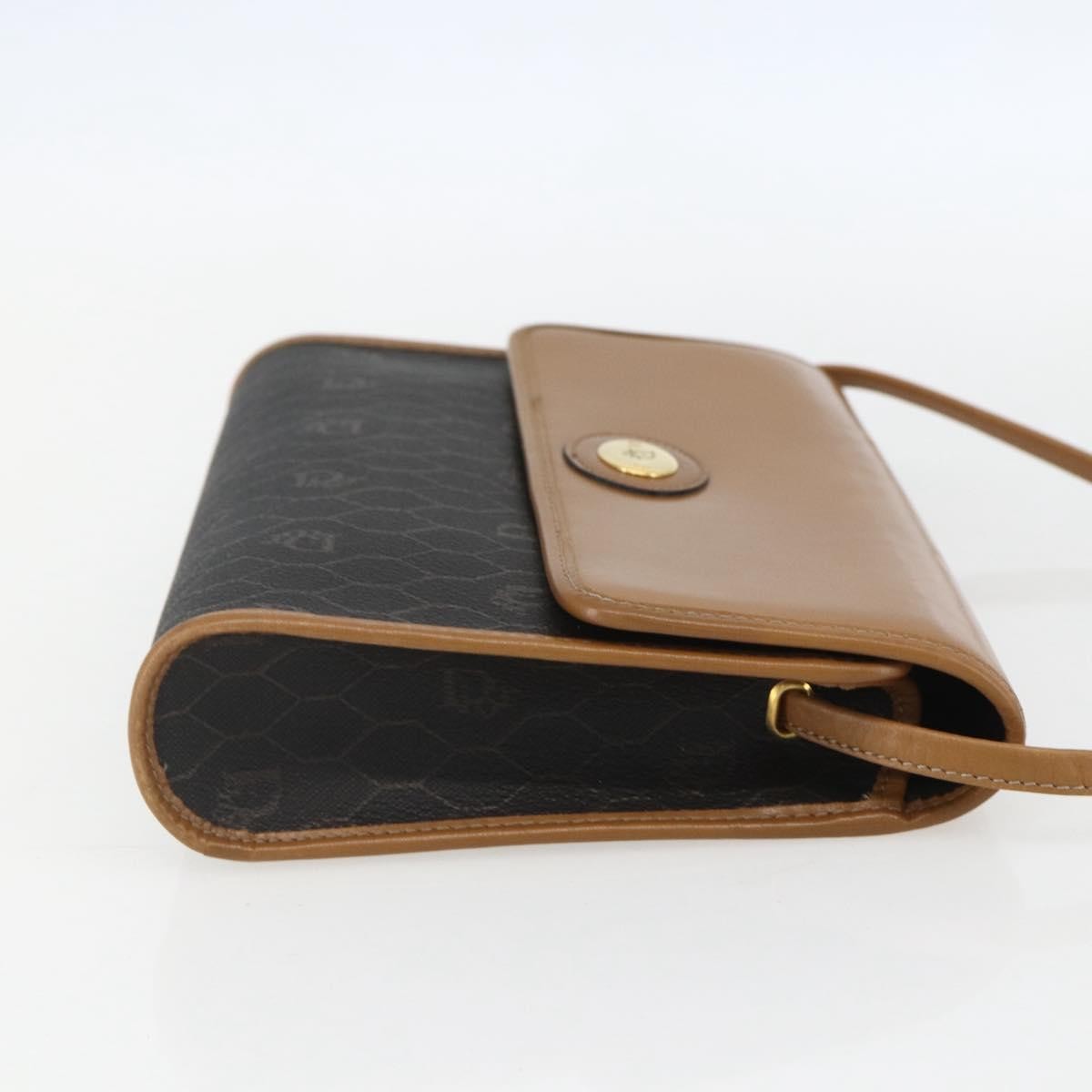 Christian Dior Vintage Honeycomb Shoulder Bag Canvas and Leather, BLACK, PVC, Shoulder bag