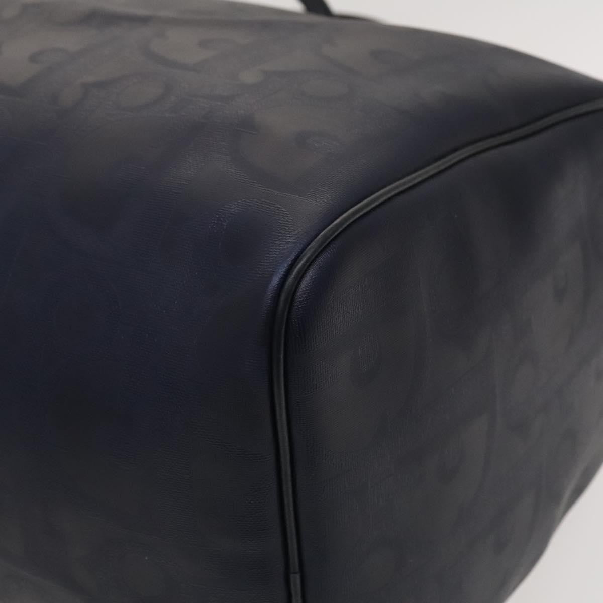 Christian Dior Vintage Trotter Boston Bag Canvas, NAVY, CANVAS, Travel bag