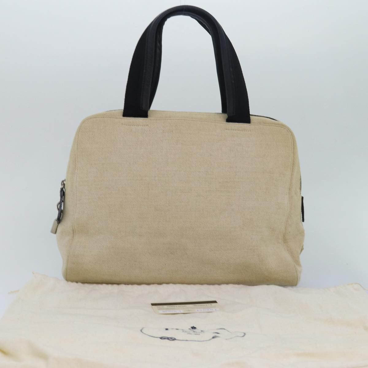 Prada Vintage Handbag Canvas, BEIGE, CANVAS, Handbag