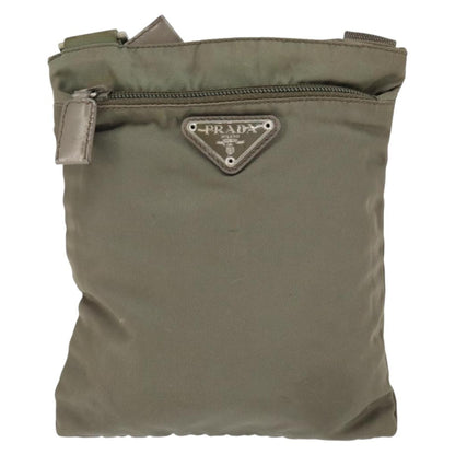 Prada Front Pocket Messenger Bag Tessuto, KHAKI, NYLON, Shoulder bag