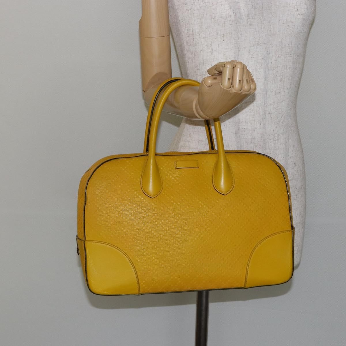 Gucci Bright Top Handle Bag Diamante Leather, YELLOW, LEATHER, Handbag
