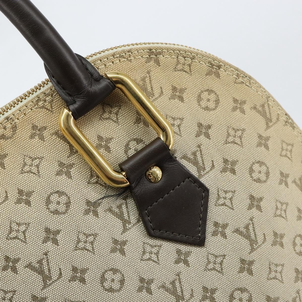 Louis Vuitton Alma Handbag Mini Lin Monogram, KHAKI, CANVAS, Handbag