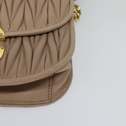 Miu Miu Chain Flap Crossbody Bag Matelasse Leather, BEIGE, LEATHER, Crossbody bag