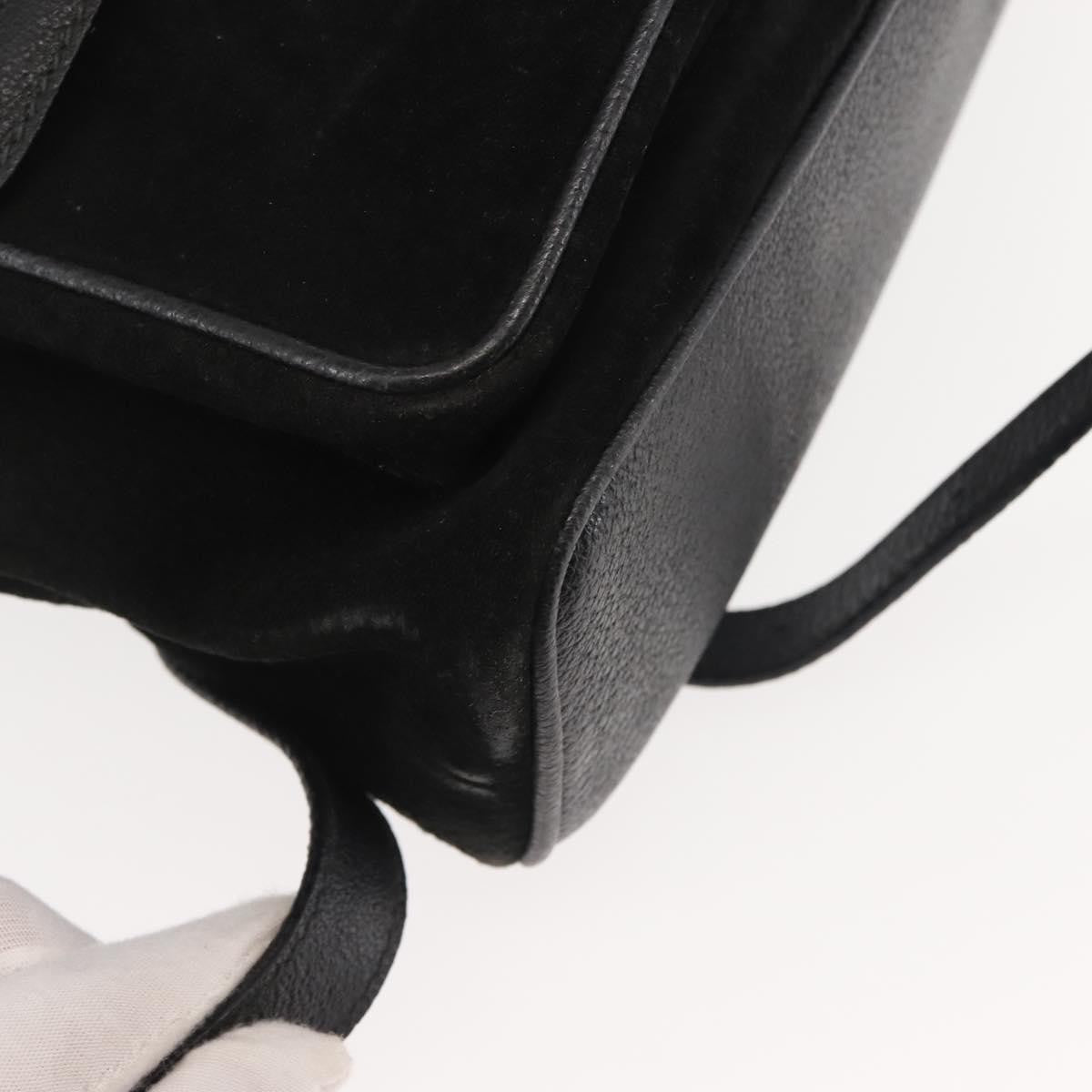 Gucci Vintage Bamboo Backpack Suede, BLACK, SUEDE, Backpack