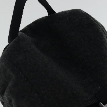 Prada Single Buckle Pocket Backpack Wool, GRAY, WOOL, Backpack