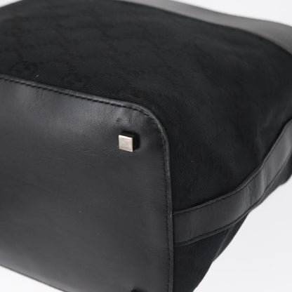 Gucci Vintage Shoulder Bag GG Canvas and Leather, BLACK, CANVAS, Shoulder bag