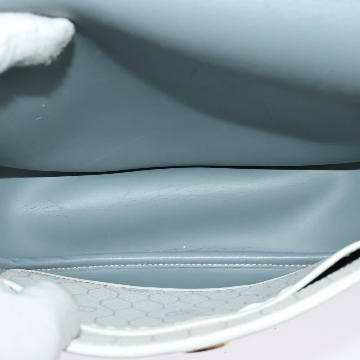 Christian Dior Vintage Honeycomb Flap Crossbody Bag Coated Canvas, WHITE, CANVAS, Crossbody bag