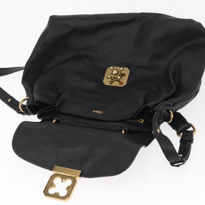 Chloe Elsie Convertible Satchel Leather, BLACK, LEATHER, Handbag