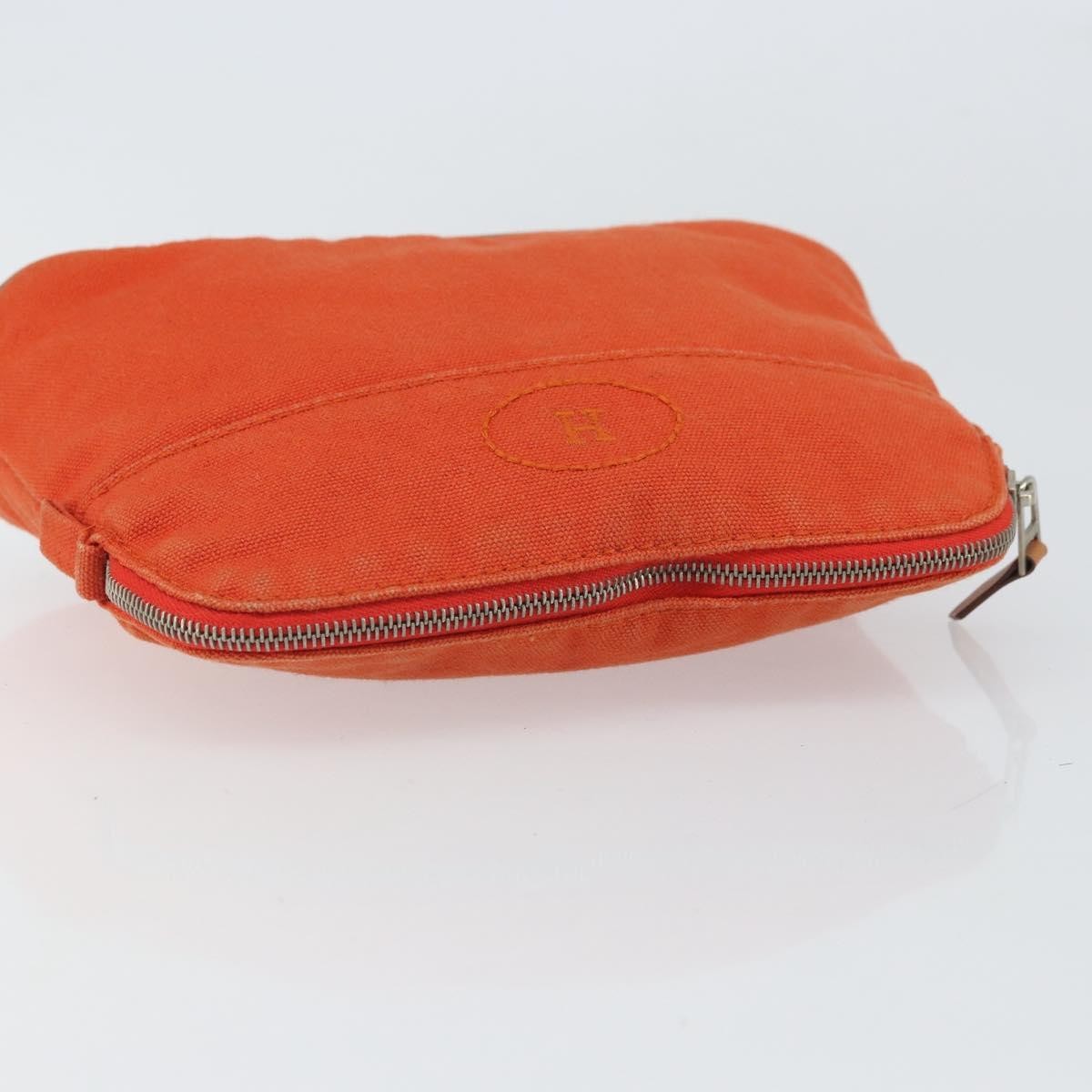 Hermes Bolide Travel Pouch Canvas, ORANGE, CANVAS, Clutche & pouche