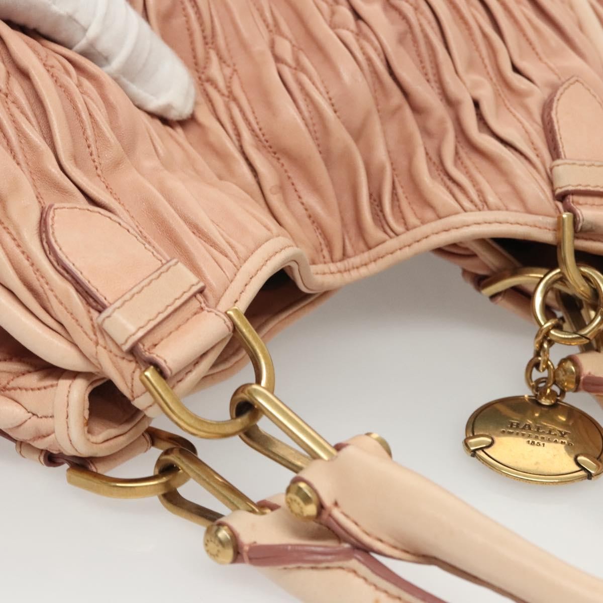 Bally Vintage Handbag Quilted Leather, PINK, LEATHER, Handbag