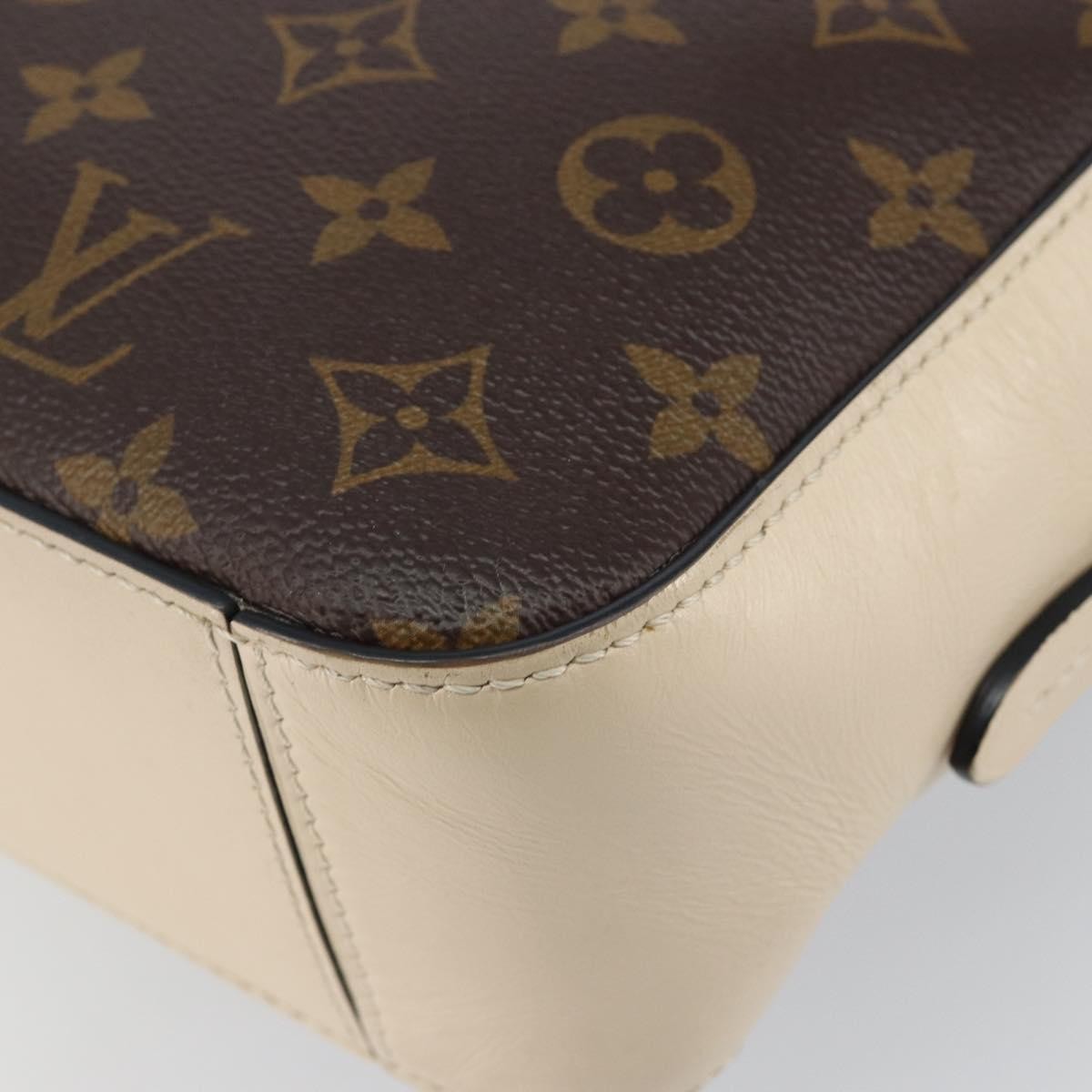 Louis Vuitton Saintonge Handbag Monogram Canvas with Leather, WHITE, CANVAS, Handbag