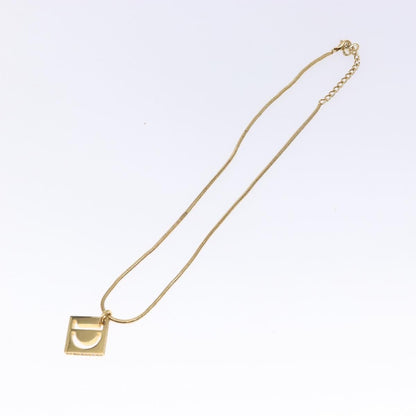 Christian Dior D logo Pendant Necklace Metal, GOLD, METAL, Necklace