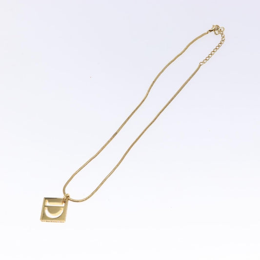 Christian Dior D logo Pendant Necklace Metal, GOLD, METAL, Necklace