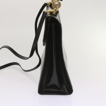 Versace Vintage Convertible Medusa Top Handle Bag Leather, BLACK, LEATHER, Handbag