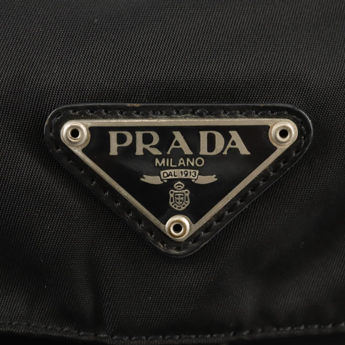 Prada Buckle Messenger Bag Tessuto, BLACK, NYLON, Shoulder bag