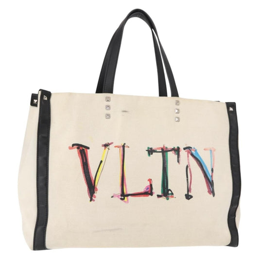 Valentino Garavani Grande Plage VLTN Tote Printed PVC with Leather, WHITE, CANVAS, Tote bag